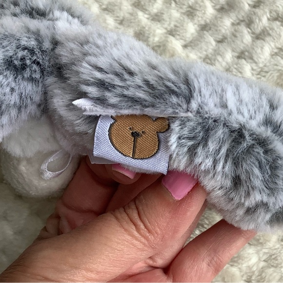 Piccolo Bambino Soft Grey White Wolf Plush Rattle Stuffed Animal Toy - Picture 6 of 7